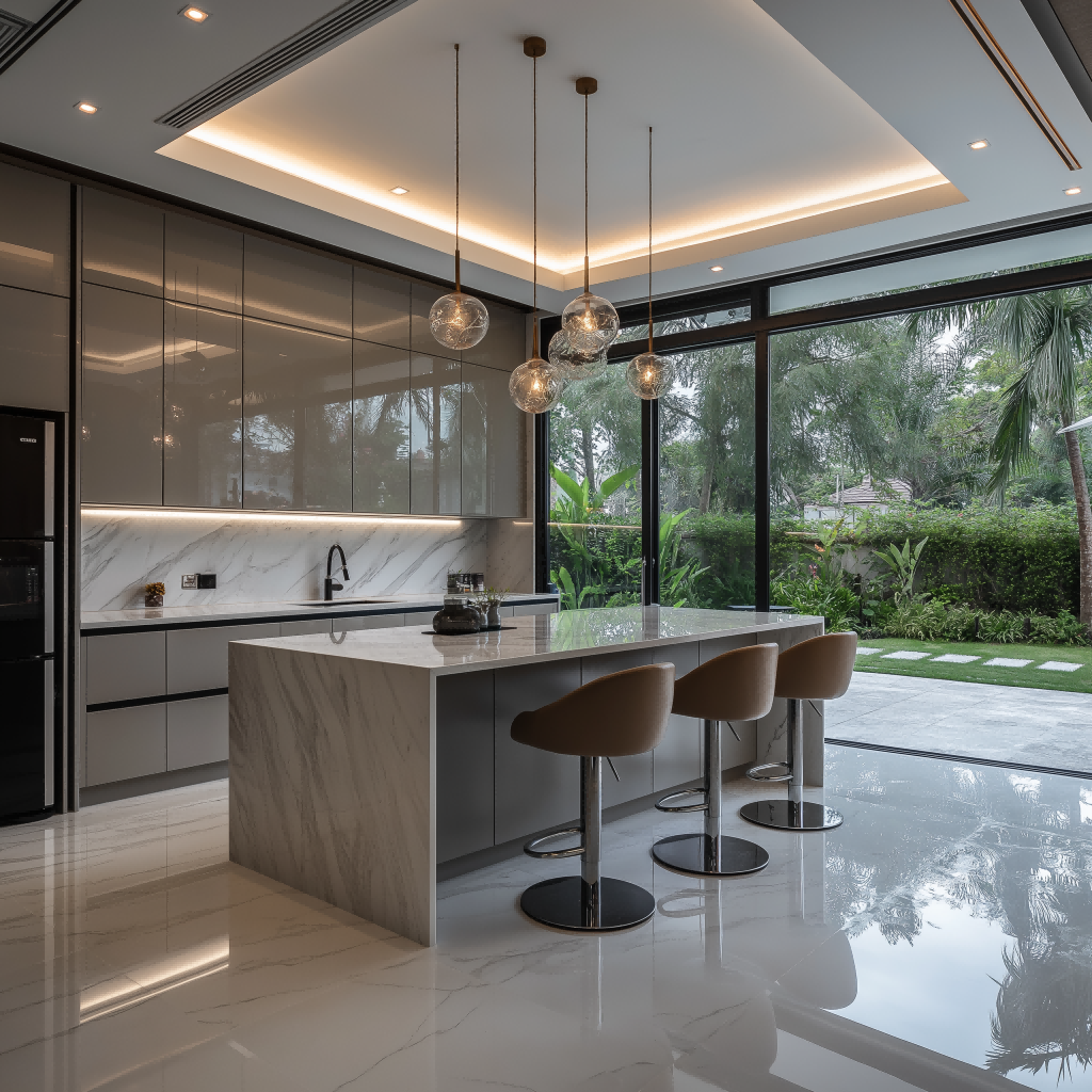 Stylish PVC Modular Kitchen Cabinets Stainless Functional Kitchen Sink Cabinet