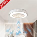 1stshine 20" White Dimmable LED Light Ceiling Mounted Box Fan 5 Speeds for