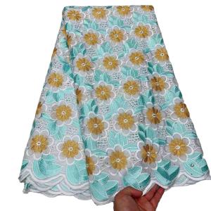 China Senegal Dress African Lace Fabric Unique Polyester Voile Fabric for Women's Clothing factory