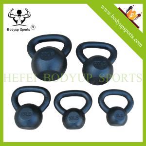 China Black Painting Cast Iron Kettlebell , Exercise Equipment Kettlebells For Man And Woman factory