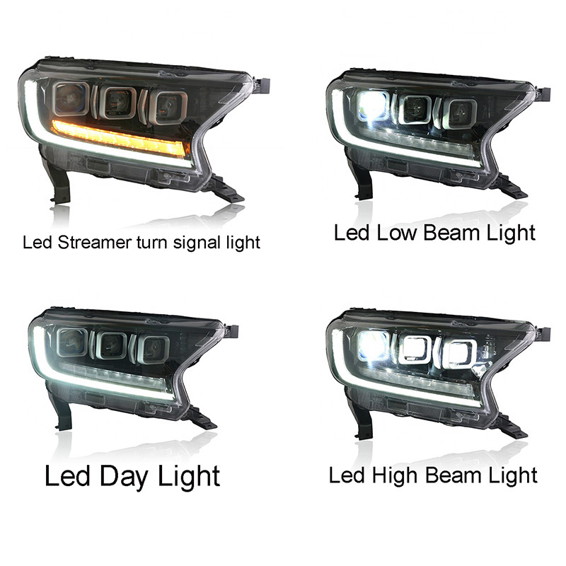 6000K 3 Len Projector Headlight Tail Light For Ford Ranger T7 T8