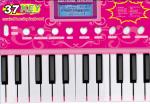 Pink Children's Electronic Piano Keyboard With Microphone Battery Operated