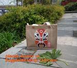 Burlap Tote Bags Bulk Laminated Interior Jute Tote Bag Full Gusset With Inner