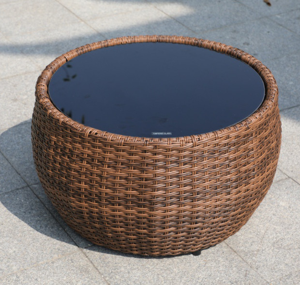 CE BSCI Glass Top Coffee Table Cushions Patio Furniture Sofa Set Furniture Outdoor