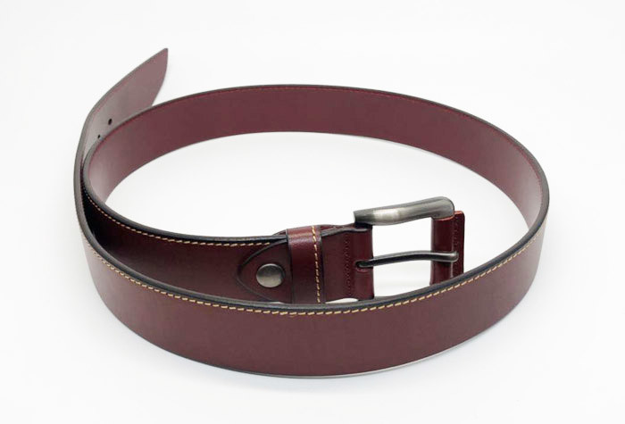 Genuine Mens Casual Leather Belt 3.8cm Width With Contrast Color Stitching