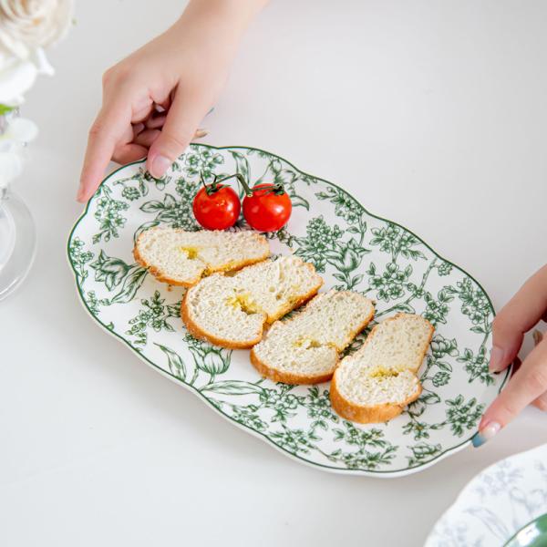 11 Inch Oval Charger Plate Porcelain Restaurant Ceramic Fish Plates For End