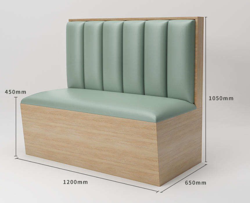 2 Person Commercial Restaurant Booth Seating Coffee Sofa Bench With Table Sets