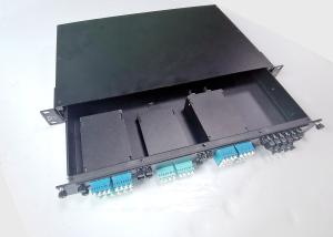 China 96 Port 8 Pcs Fiber Optic Enclosure Box , 12F Cassette Max Rack Mount Fiber Enclosure factory