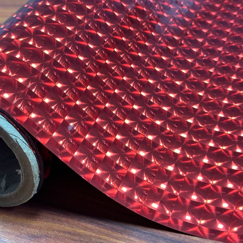 Red 3D Lens Film BOPP Holographic Lamination Film For Packaging Product