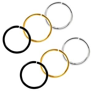 China Fashion Steel Seamless Hinged Nose Hoop Ring Septum Clicker Ear Cartilage Tragus Helix Piercing Charming Body Jewelry factory