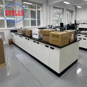 China Epoxy Resin  Counter Tops Chemistry Lab Benches with Wooden Base Cabinet factory