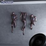 Running Man Metal Wall Art Sculpture 3D Bronze Wall Sculpture