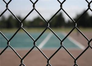 China Residential 3.0mm Black PVC Diamond Chain Link Fence 10-30m For School Playground factory