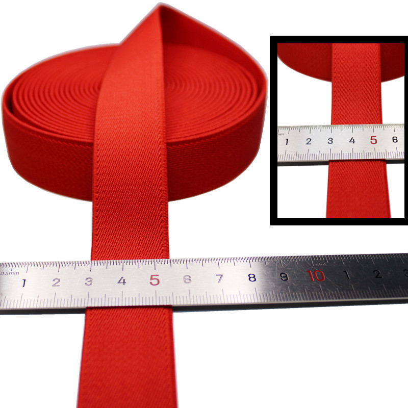 Bodybuilding Latex Resistance Band Polyester Elastic Webbing 2.5cm Red