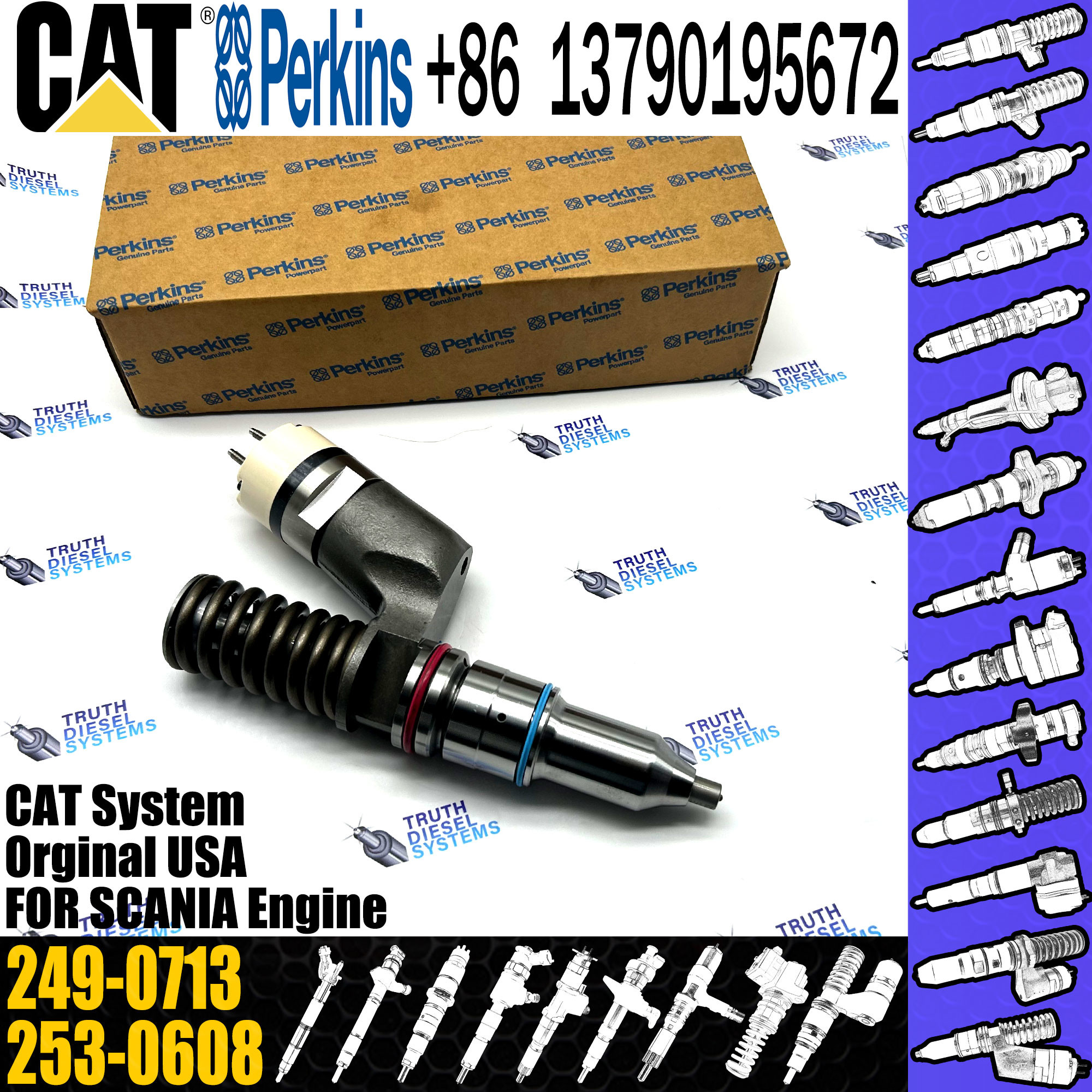Excavator Parts C13 Engine injectors 249-0705 249-0713 2490705 2490713 Fuel Nozzle For CAT