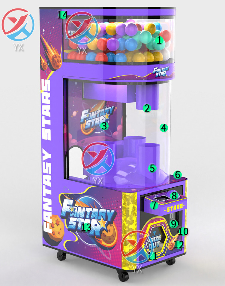 Purple Lucky Dino Coin-operated Automatic Toy Dispensing Arcade Game Machine (100mm)