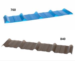 China Clear Corrugated Polycarbonate Roofing Sheet For Greenhouse Blue factory