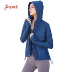 220gsm Women Yoga Jacket Windproof Cycling Jacket Zipper Adjustable Drawstring