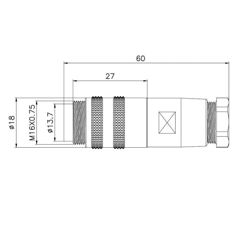 M16 4 Pin Aviation Plug Connector , Circular Male Screw PCB Connector
