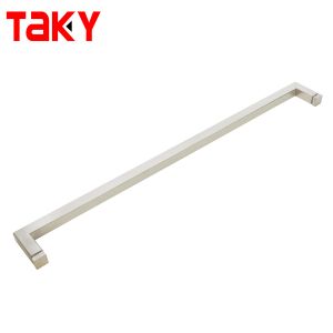 China Stainless Steel Shower Room Door Pull Handle Back to Back Towel bar Sliding Glass Door Handle on sale