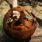 600mm Round Corten Steel Outdoor Fire Pit ball fire sphere For Wood Burning