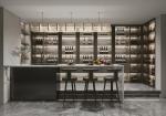 U-Shaped Glass Door Wine Cabinet Wine Liquor Cabinet With Adjustable Shelves