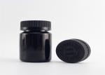 Black Color 75cc Medicine Pill Bottles Round Shape With Childproof Cap