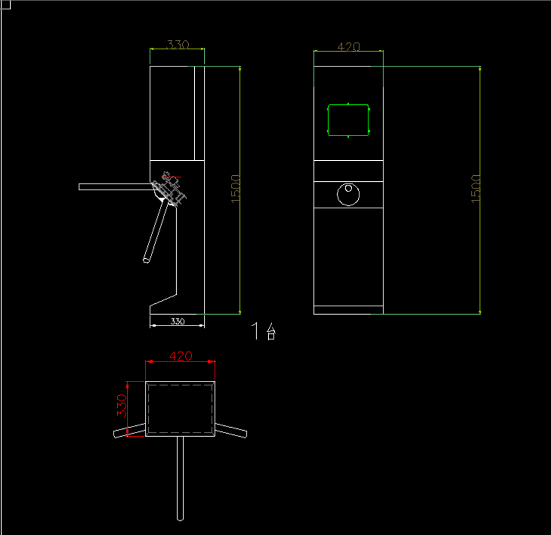 Zento Tripod Turnstile Gate with Hand Disinfection, 30-45 PPM, IP54