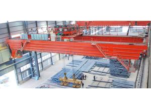 China Steel Plate Use Lifting Magnet Double Girder Overhead Bridge Crane factory