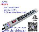 USA Nema 5-15R 3-24 outlets min and easy mounting power strips3 phase power