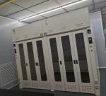Gray White Laboratory Walk In Fume Hood With Glass Doors For Ventilation
