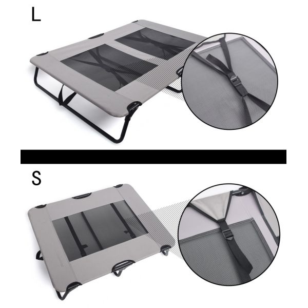 Outdoor Indoor Pet Bed Cushion Elevated Cooling Pet Cot Bed With Strong Mesh Steel