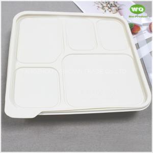 China Disposable 950ml 5-Compartments Bio-plastic Lunch Box,Sustainable Food Safe Plastic Container,Custom Logo food to go Box factory