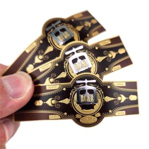 China Embossing Thick Paper Cigar Label Printing Anti Counterfeit 3d Sticker Printing Brand Rings factory