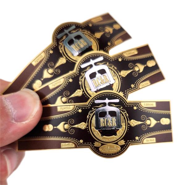 Embossing Thick Paper Cigar Label Printing Anti Counterfeit 3d Sticker Printing