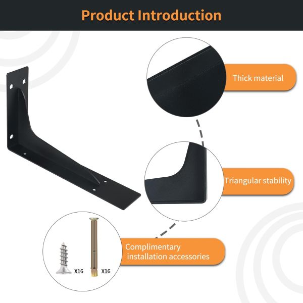 500 Lb Wall Bracket for Low Profile Granite Countertop Support Easy DIY Install Slim Design