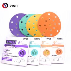 China 5 Inch 125mm Sandpaper Set Wet And Dry Sand Paper With 8 Hole factory