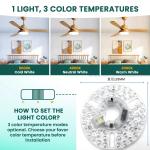 5CCT 18W/24W DIP Switch Ceiling Light Fan With Witch Power Replaces LED Module