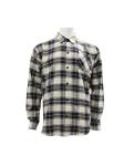 200GSM 100% Cotton Long Sleeve Checked Shirt Navy And Off White Color
