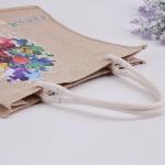 Heavy Canvas Grocery Jute Tote Bags With Leather Handles Wash In Cold Water