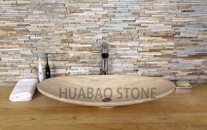 China Grey Small Pedestal Slate Stone Sink Basin Kitchen With Single Faucet factory