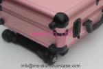 Pink Aluminum Makeup Case With Light , Fireproof Luggage Makeup Case
