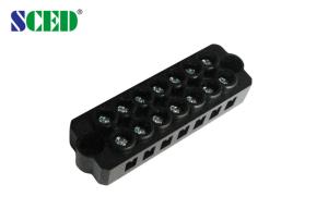 China 7 Poles plug in terminal block connector 300V / 20A Black 12-16 AWG Brass M3 Screw factory