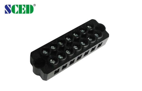 7 Poles plug in terminal block connector 300V / 20A Black 12-16 AWG Brass M3