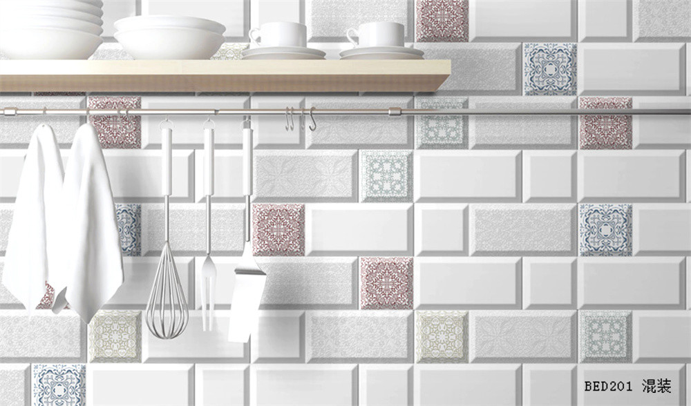 10×30cm Vintage Pattern,Stylish Indoor Porcelain And Ceramic Wall Tiles For Backsplash And Canteen