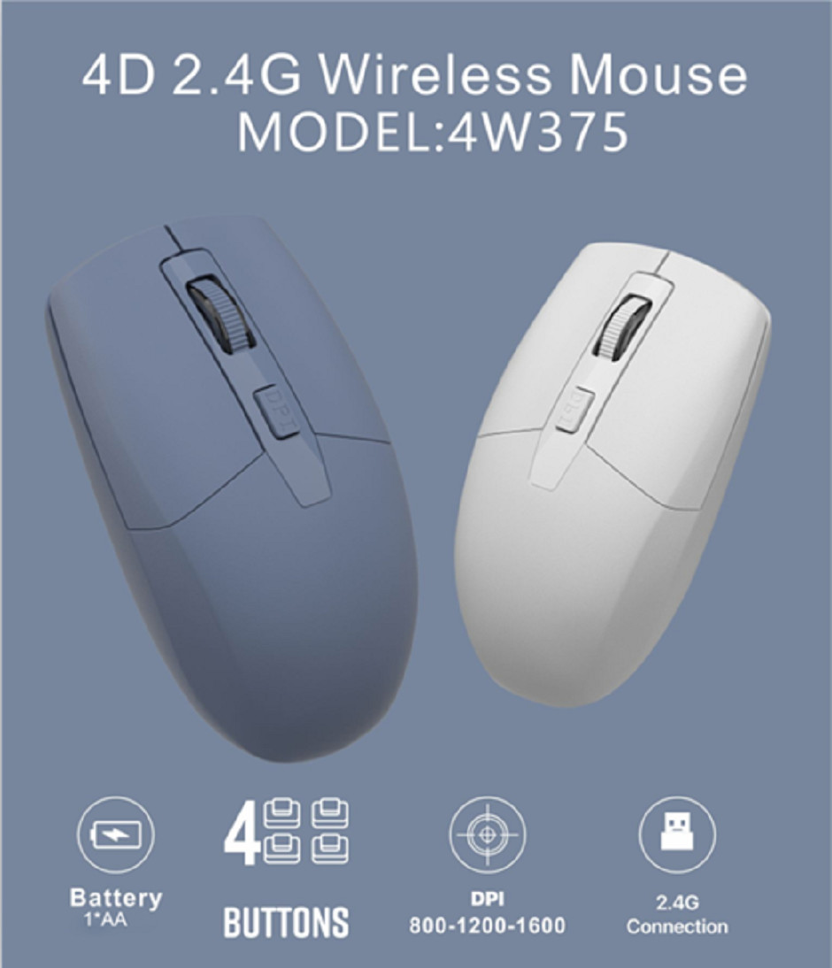 4D, 2.4G connection, 800-1600 DPI, 4 Buttons，Type-C interface. Ideal for office workers, gamers and efficiency-focused users.