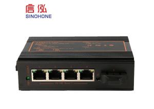 China 4 RJ45 + 1 SFP Port Fiber Optic Network Switch , Industrial Ethernet Switch factory