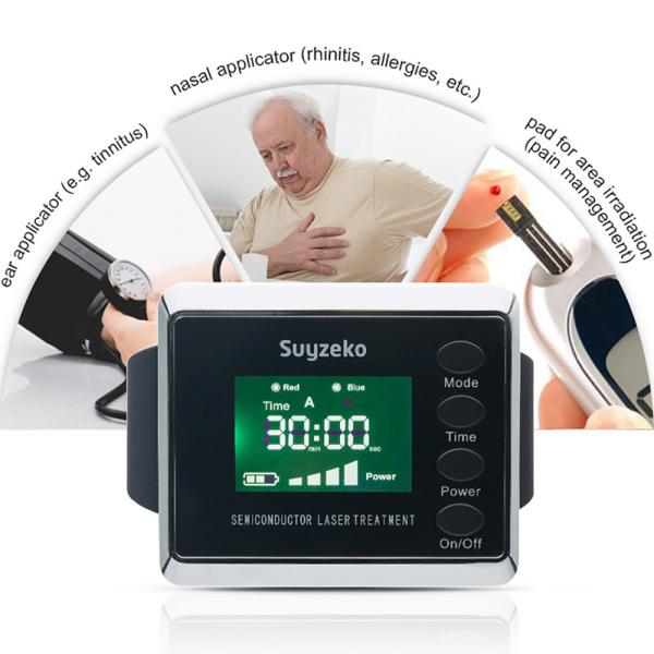 Semaiconductor Pain Relief Low Level Laser Therapy Wrist Watch Home Elderly