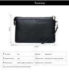 Fashion Style Men Envelope Purse with Custom Logo Luxury Leather Wristlets