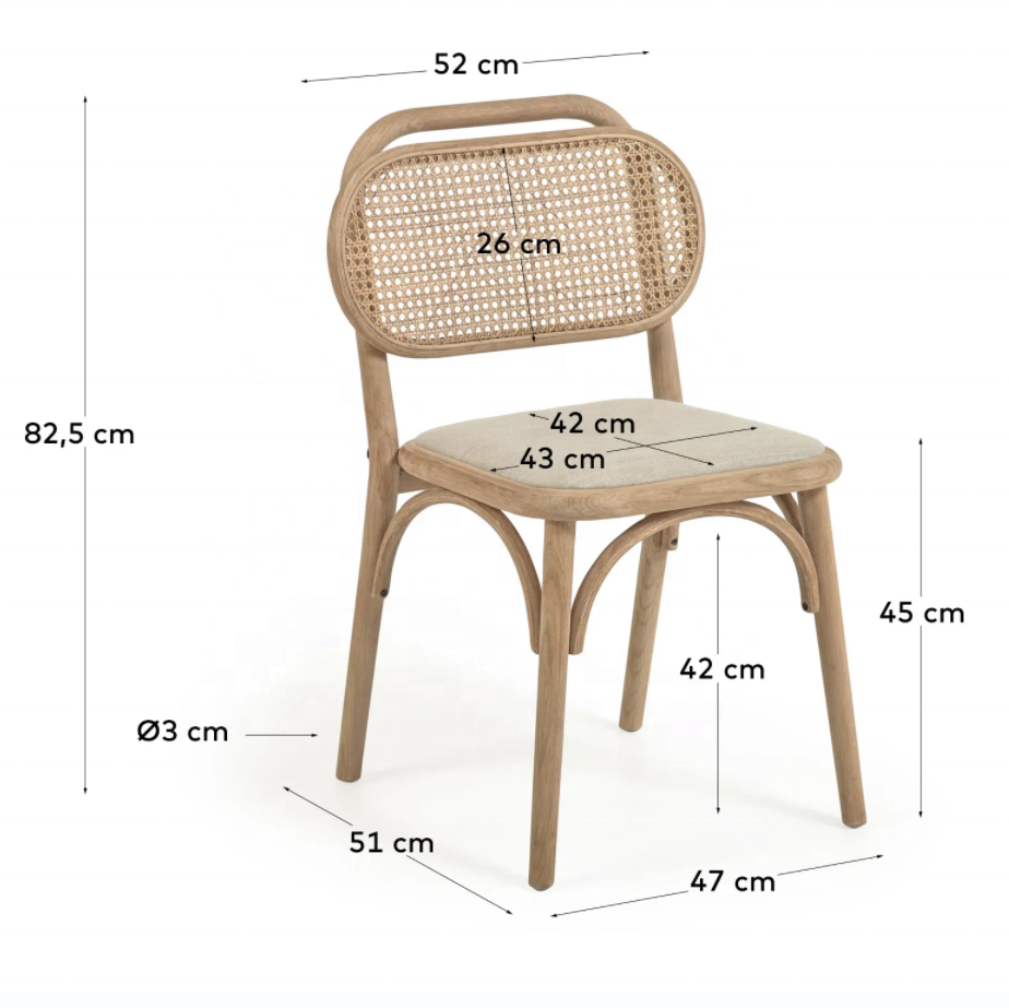 Dining Room Furniture White Linen Fabric Dining Chair with Pad and Curved Backrest Walnut Color Wood in Customized Color